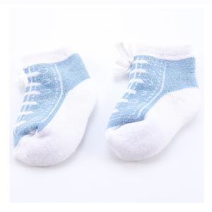 Calcetines cálidos y antideslizantes para bebés de 0 a 12 meses, cinturón para zapatillas, vestido de algodón con patrón de logotipo para niños y niñas, verano e invierno - Product Image 5