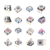 Encoders saklar putar dengan pegangan DIP SMD 6Pin 5Pin 4/8/10/16 posisi Mouse Mini potensiometer putar saklar pengodean