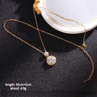 Collier en cristal en gros, bijoux de mode pour femmes, design de pierres précieuses, pendentif en forme de cœur en pierre précieuse, collier en acier inoxydable avec zircone, cadeau