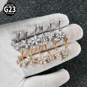 Joyería <span class=keywords><strong>de</strong></span> Titanio <span class=keywords><strong>de</strong></span> Grado Implante para Piercing <span class=keywords><strong>de</strong></span> Ombligo, Joyería Corporal Sexy, Piercing <span class=keywords><strong>de</strong></span> Ombligo Dorado, Joyería Corporal para Mujer - Product Image 4