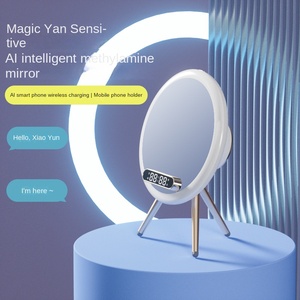 Phòng ngủ phòng khách đầu giường điện thoại không dây sạc ánh sáng đèn <span class=keywords><strong>Bluetooth</strong></span> Loa bàn gương Thông Minh Kỹ thuật số Đồng hồ báo thức - Product Image 5