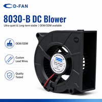 Fournisseur de ventilateurs de refroidissement DC personnalisés D-FAN, ventilateurs à faible consommation d'énergie, haut débit d'air, 80 mm, 12 V, 24 V, souffleur d'air DC