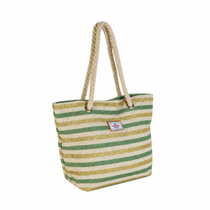Bolso de Mano Grande Personalizado de Lona de Algodón con Asas de Cuerda, Resistente al Agua, Bordado, Moderno, para la Playa, Estilo Vestido para Mujer - Product Image 4