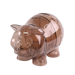 Tirelire transparente en plastique PS, cadeau promotionnel, tirelire en forme de pièce - Product Image 4