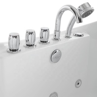 Baignoire Whirlpool SPA Air Massage Trempage Baignoire Acrylique Solide Surface Ovale pour Salle de Bain 2 Personnes Blanc