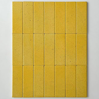 Carrelage mural Fanxixi en céramique recyclée jaune tournesol, style Wabi Sabi, effet terrazzo moucheté, pour salle de bain, cuisine, hôtel