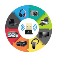 Adaptateur USB BT5.1 V5.1 émetteur et récepteur dongle avec connecteur plaqué or 2,4 GHz 3 Mbps sans fil pour ordinateur/ordinateur portable en stock