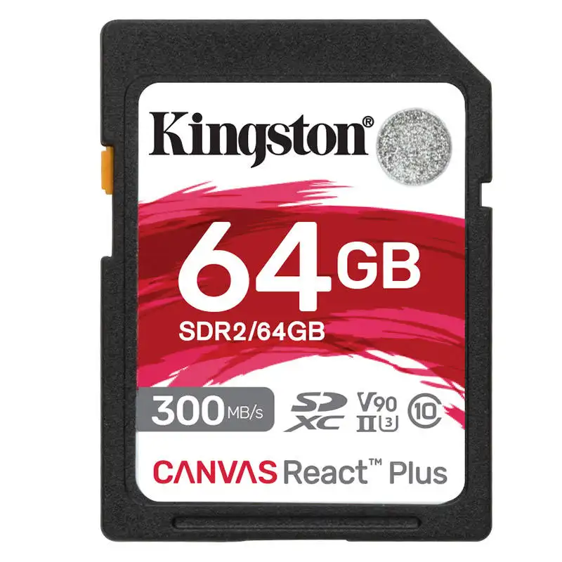 100% Originele Kingston Canvas Reageren Real Capaciteit Sd Sdr2 32Gb 64Gb 128Gb 256Gb C10 V90 U3 8K Sd Geheugenkaart Voor Camera