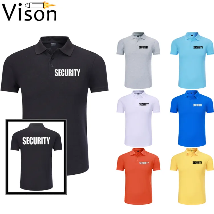 Camisas de seguridad en blanco y negro uniformes completos camiseta Polo de seguridad camiseta de seguridad