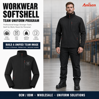 Vestes en Softshell d'hiver pour hommes, entièrement zippées, coupe-vent, chaudes, pour le travail et la randonnée