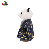 Poupée en peluche Zaves personnalisée de 30 cm en polyester et coton PP gris, design exquis de panda en kimono japonais, douce, moderne, faite à la main pour la chambre des garçons