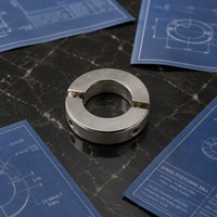 Collier de serrage CNC en acier inoxydable et aluminium, usiné en deux parties, pour arbre rond de machines