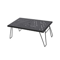 Support de rangement pliable portable pour barbecue au charbon de bois, étagère de fumoir extérieur, table modulaire en maille de fer pour pique-nique, camping et voyage