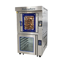 Horno de Convección Rotatorio Comercial de 5 Bandejas con Cámara de Fermentación, Máquina Eléctrica para Hornear Pan con Gabinete de Fermentación