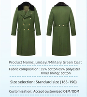 Manteau de travail d'hiver en coton chaud, épais, imperméable et coupe-vent, vert, long, uniforme, protection contre le froid pour les travaux en extérieur et industriels