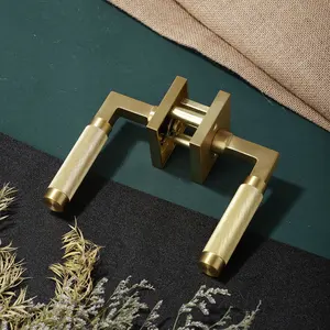 Mỹ satin Brass Cửa Khóa hiện đại vàng nội thất cửa khóa xử lý vàng cửa xử lý