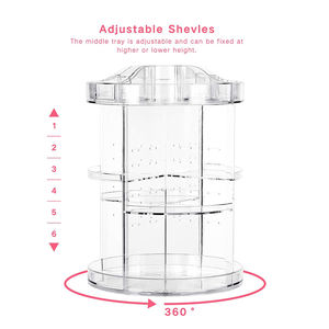 Organizador de <span class=keywords><strong>maquillaje</strong></span> giratorio 360, acrílico para la piel, base, lápiz labial, <span class=keywords><strong>Mac</strong></span>, sombra de ojos, expositor de pie - Product Image 5