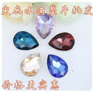 Strass en forme de goutte d'eau en verre transparent à dos pointu pour autocollants de téléphone DIY, origine Yiwu, qualité A, domestique - Product Image 3