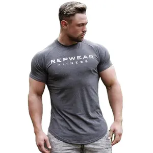 Hombre de Running de manga corta Camiseta ropa de marca deportes t camisa verano Camisa de algodón gimnasio ropa de fitness