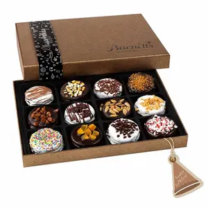 Bonbon Chocoladereep Verpakkingsdoos Met Kerstchocolade Bedekte Aardbeiendoosjes Kartonnen Taartdoos Voor Bruine Aangepaste Kleine Luxe