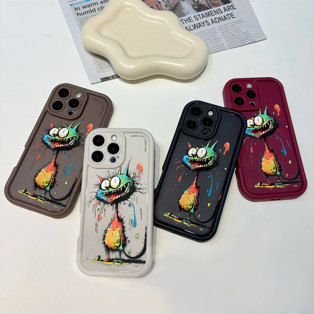 Trendy Graffiti Cat UV Printed Designer Phone Case for iPhone XS XR 11 12 13 14 15 16 Pro Max Mobile Phone Accessories Made PC