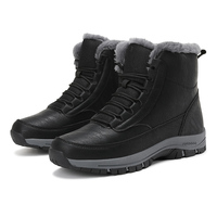 Chaussures rétro pour hommes, mocassins à plateforme à lacets, bottes de neige, dessus en cuir véritable, coussinets rehaussants, TPU antidérapant