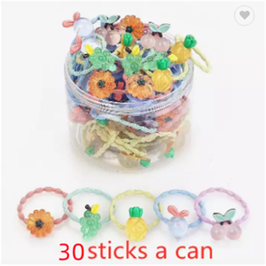 بيع بالجملة سلسلة فاكهة راتنجات فاخرة للأطفال مجموعة إكسسوارات مرنة للفتيات وصلات شعر للأطفال - Product Image 5