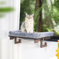 Tasse sans aspiration Lits suspendus en bois pour animaux de compagnie Chat ensoleillé Fenêtre de chat à côté du lit Perchoir Hamac avec housse de coussin pour chats