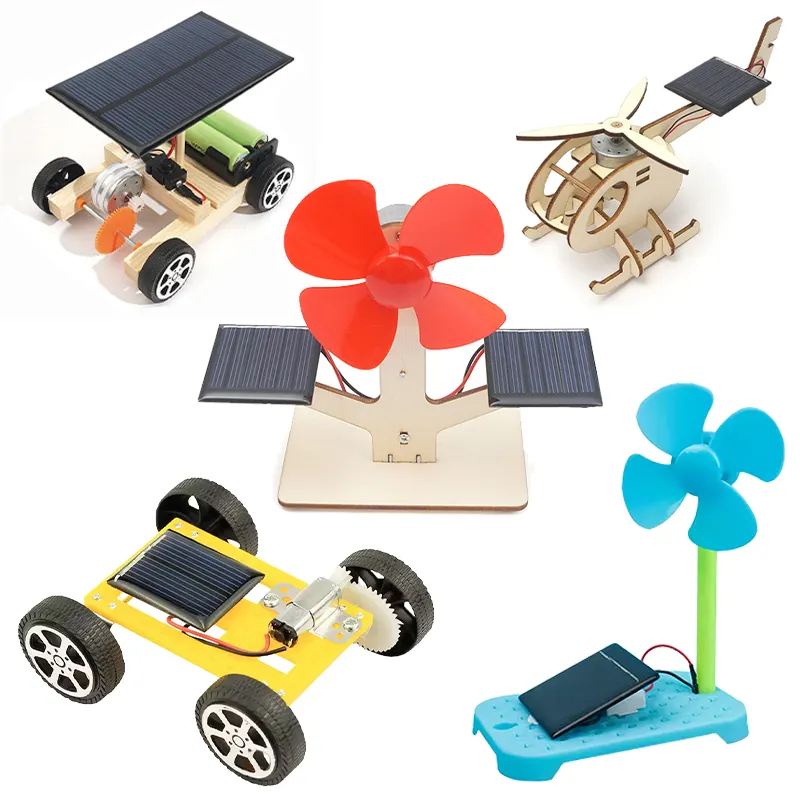 Projeto de ciências de física escolar DIY kit de brinquedos científicos educacionais movidos a energia solar para crianças