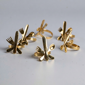 <b>Butterfly</b> Shape Brass Napkin Rings 4.5cm Modern Design Wedding <b>Table</b> Decoration Durable - Product Image 1