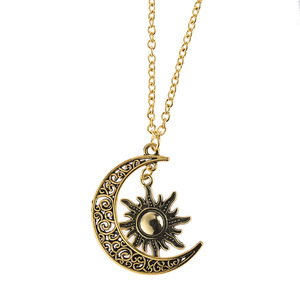 <span class=keywords><strong>Collana</strong></span> <span class=keywords><strong>Sole</strong></span> <span class=keywords><strong>e</strong></span> <span class=keywords><strong>Luna</strong></span> in Argento <span class=keywords><strong>e</strong></span> Oro <span class=keywords><strong>con</strong></span> Diamante, Gioielli Classici Ghiaccio <span class=keywords><strong>e</strong></span> Fuoco per Anniversari, Realizzati in Lega - Product Image 2