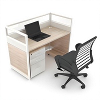 Office Cubicle Workstation Work Computer Desk Modern Wooden Employee Seat Partition Station Table Furniture Set with Storage