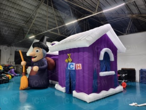 Nouvelle conception CH, tente gonflable personnalisée en forme de château de Noël, en tissu Oxford, <span class=keywords><strong>maison</strong></span> de Noël du Père Noël pour <span class=keywords><strong>la</strong></span> publicité des fêtes - Product Image 1