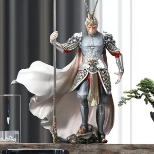 งานประติมากรรมเรซิ่นตกแต่งบ้านรูปพระพุทธเจ้าซุนหงอคง พระพุทธเจ้าแห่งศิลปะการต่อสู้จีน  งานฝีมือทาสีสีสันสดใส รูปปั้นซุนหงอคง - Product Image 2