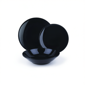 Service de table en porcelaine noire de 18 pièces Excelsa, fabriqué en Roumanie - Product Image 2