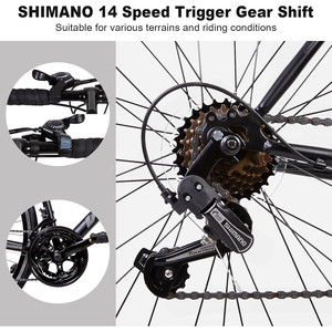 จักรยานเสือหมอบ WEIZE 700C ระบบเกียร์ Shimano 14 สปีด แฮนด์ดรอปบาร์ สำหรับการเดินทางในเมือง พร้อมตะเกียบเหล็ก - Product Image 3