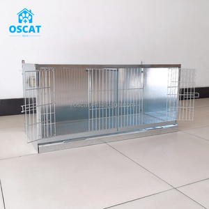 Cage d'élevage de pigeons galvanisée pour équipement vétérinaire OSCAT avec diviseur coulissant et planche à goutte - Product Image 1