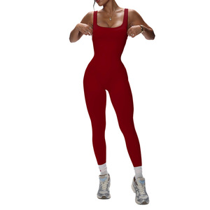 292 <span class=keywords><strong>Tuta</strong></span> Intera Europea Americana Sexy Traspirante a Collo Alto Senza Maniche, Vestibilità Regolare, per Fitness e Yoga, da <span class=keywords><strong>Donna</strong></span>, ad Alta Elasticità - Product Image 1