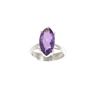 Silver Classic Amethyst & Premium <b>Adjustable</b> Jewelry Crystals Gemstone <b>Ring</b> eternity vermeil Wholesale Rate for girls and women - Product Image 1