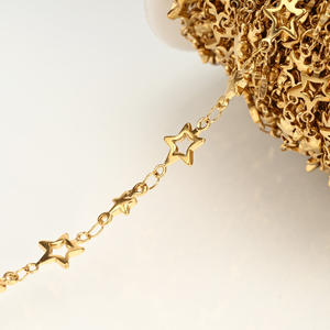 S.Steel Star Links Chain 18K PVD Chapado en oro Joyas y adornos Suministros Material Cadena Accesorio - Product Image 3