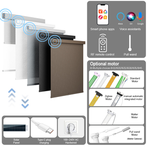 Stores enrouleurs intelligents occultants en aluminium avec moteur Wi-Fi et commande tactile pour intérieur - Product Image 3