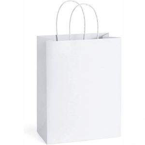 Sacs en papier kraft avec poignées, en vrac, pour cadeaux, shopping, vente au détail, marchandises, mariage, fête, épicerie, sacs en papier recyclables - Product Image 1