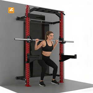 Ayarlanabilir Ticari Duvara Monte Katlanabilir Çelik Squat Rafı 240kg Güç Antrenmanı Ekipmanı - Product Image 6