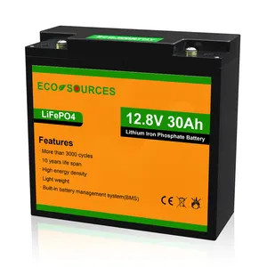 Eco-fonti Golf auto 4000 ciclo di vita solare litio ferro fosfato 12.8v 30ah lifepo4 batteria - Product Image 1