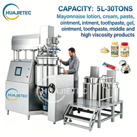HUAJIE avec bouilloire à huile et eau chauffante à la vapeur Mélangeur d'émulsion de crème Prix usine Crème solaire Pommade Émulsifiant de mélange sous vide