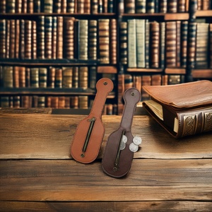 Monedero de Cuero Genuino Estilo Vintage Boshiho para Hombre, Cartera Multiherramienta de Autodefensa, Bolsa con Cremallera para Monedas - Product Image 6