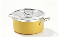 Plat de service rond coloré à trois couches en acier avec plaque en céramique pour cuisinière à induction, lampe chauffante, buffet et restauration