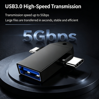 Adaptador OTG 2 en 1 USB 3.0 5Gbps USB C Micro USB, Convertidor de Interfaz Dual, Plug and Play para Teléfono, Tableta, Cámara y Laptop Samsung Android