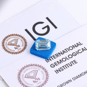 トレンド製品VS1 4.10カラットブルー色合成ダイヤモンドエメラルドカット長方形形CVDダイヤモンドテスターラボ成長ダイヤモンド - Product Image 3