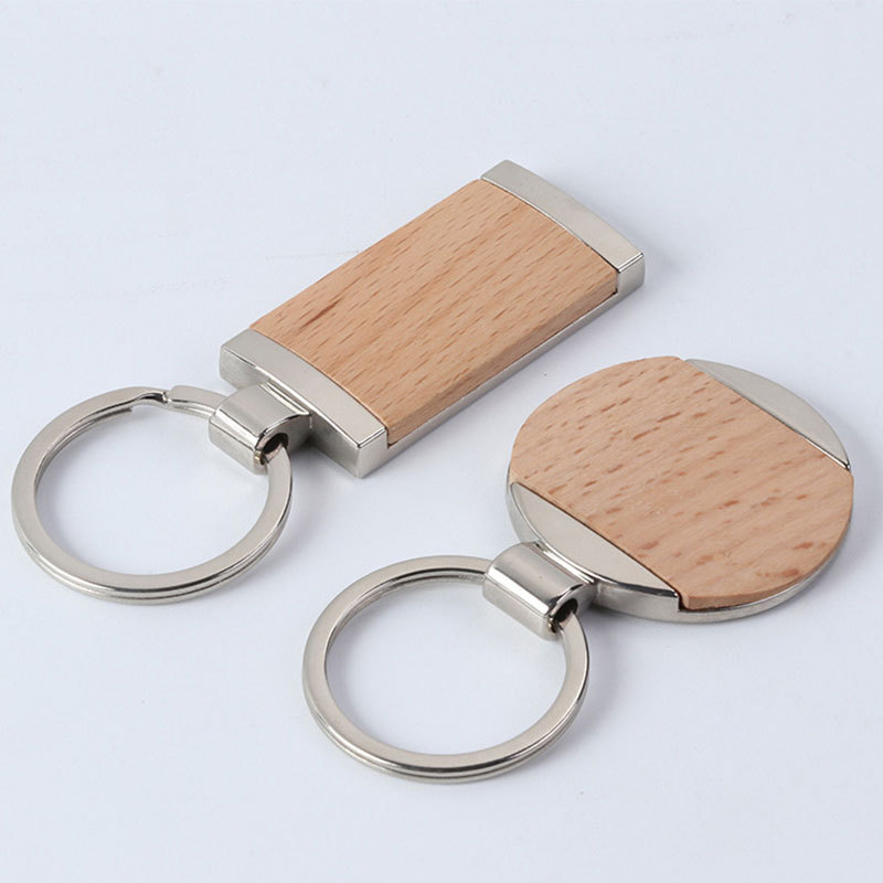 High Quality Wood Blank Keychain Metal